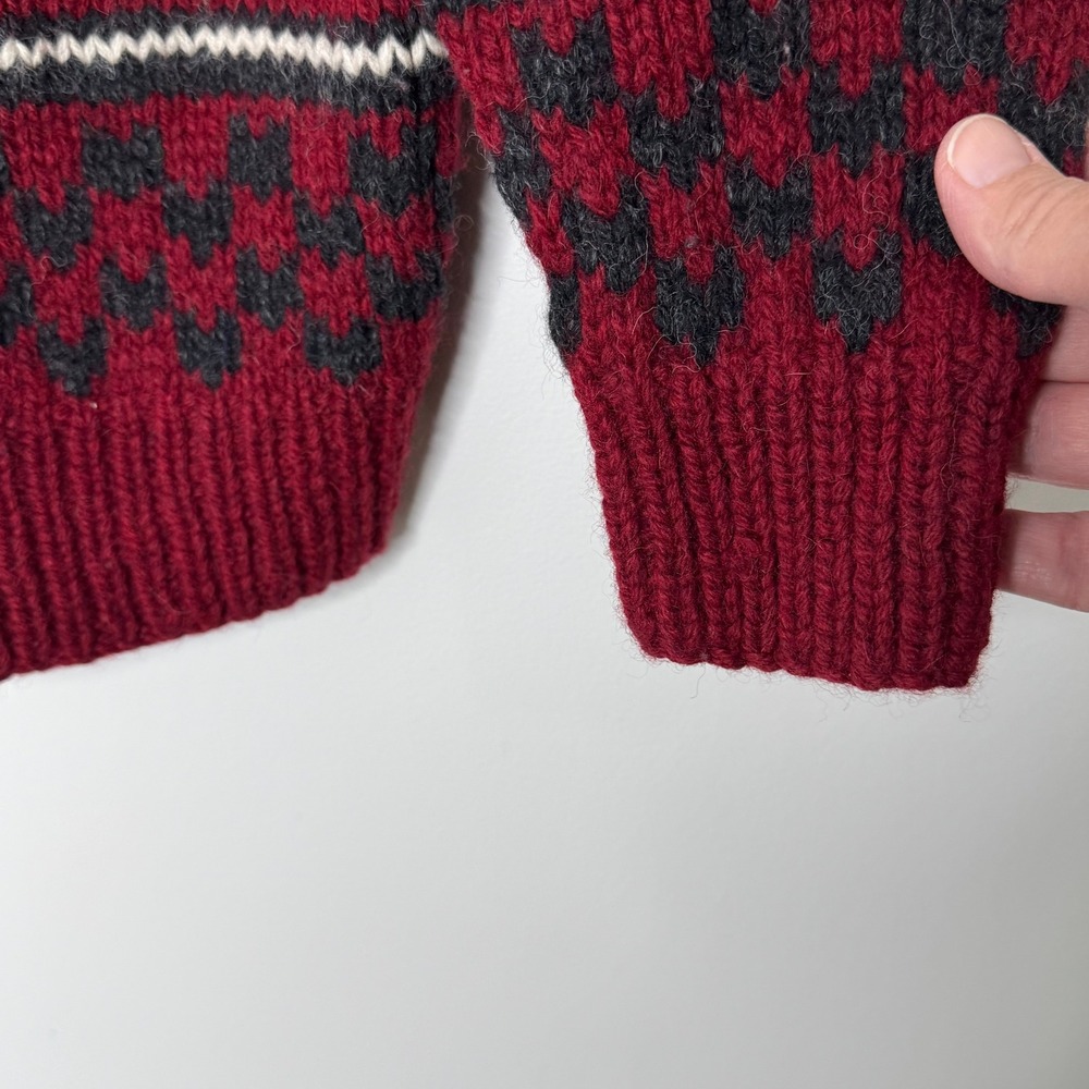 Vintage Woolrich Cardigan Sheep Design Women's Large‎ Red/Gray - Picture 5 of 9